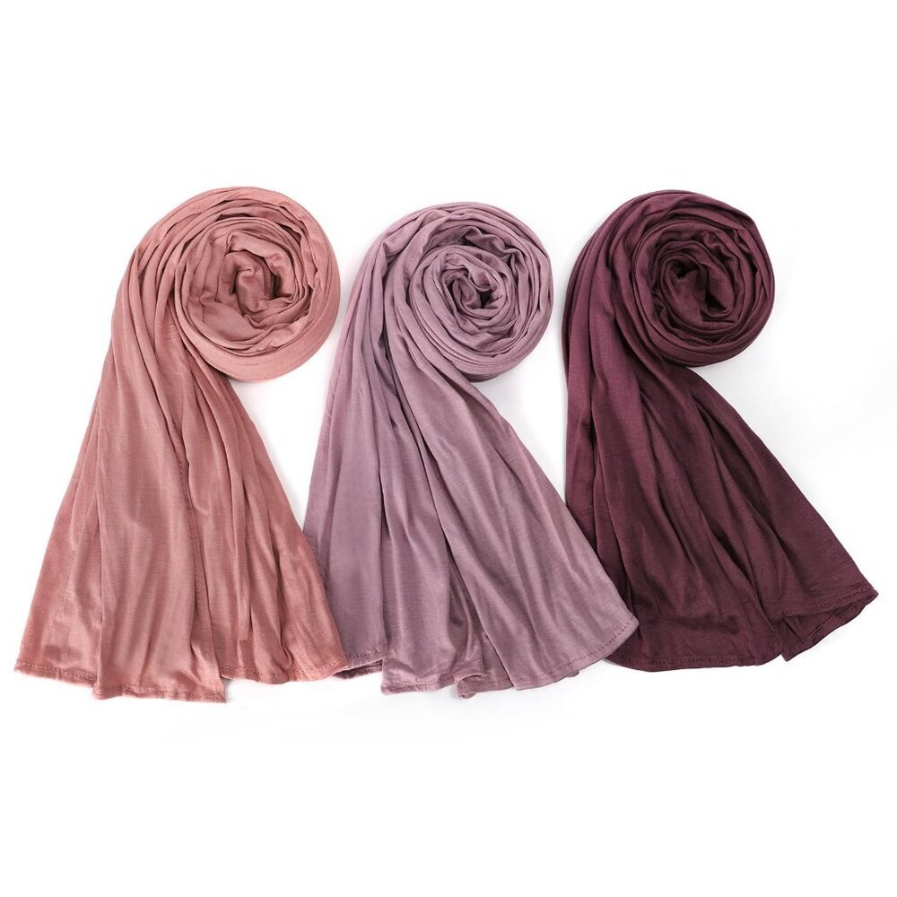 Soft Modal Cotton Premium Jersey Hijab Scarf Wrap Turban 3-Piece Set